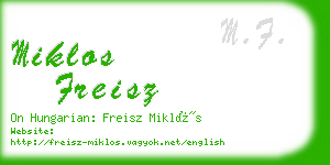 miklos freisz business card